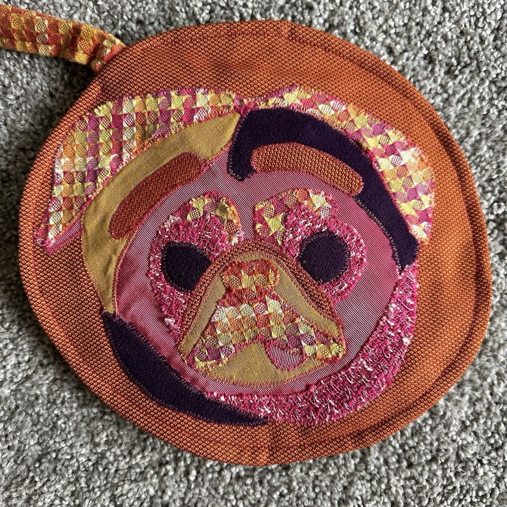 Cute Colorful‎ Handmade Purse Pug Bulldog Plaid  Abstract